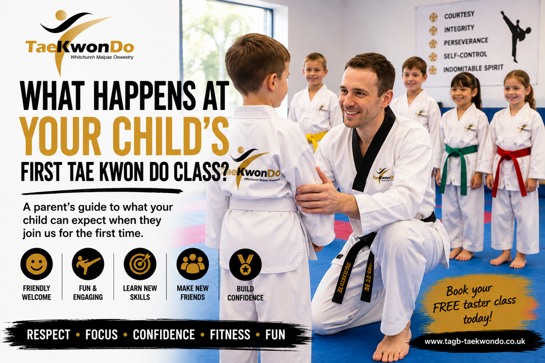 Child being welcomed to their first Tae Kwon Do class in Whitchurch, Malpas or Oswestry Picture