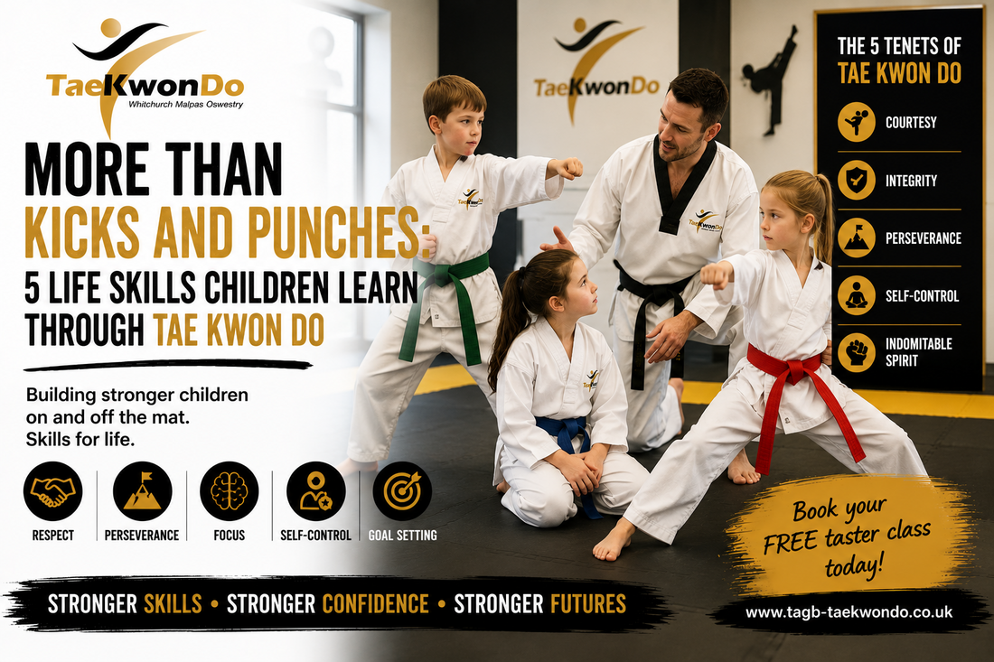 Children learning respect, perseverance and self-control through Tae Kwon Do in Whitchurch, Malpas and OswestryPicture